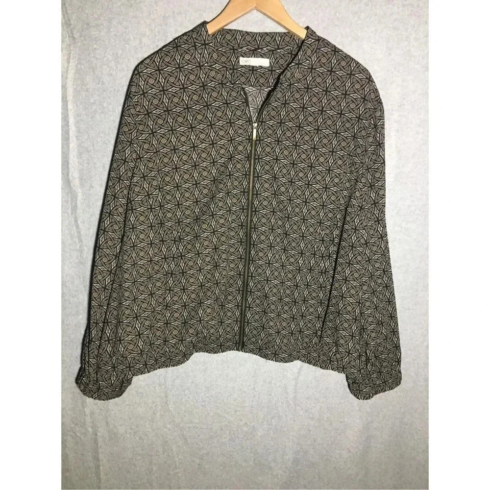Womens Cato Jacket Full Zip Fun Printed 70s Y2K Thin Casual Business Career Work